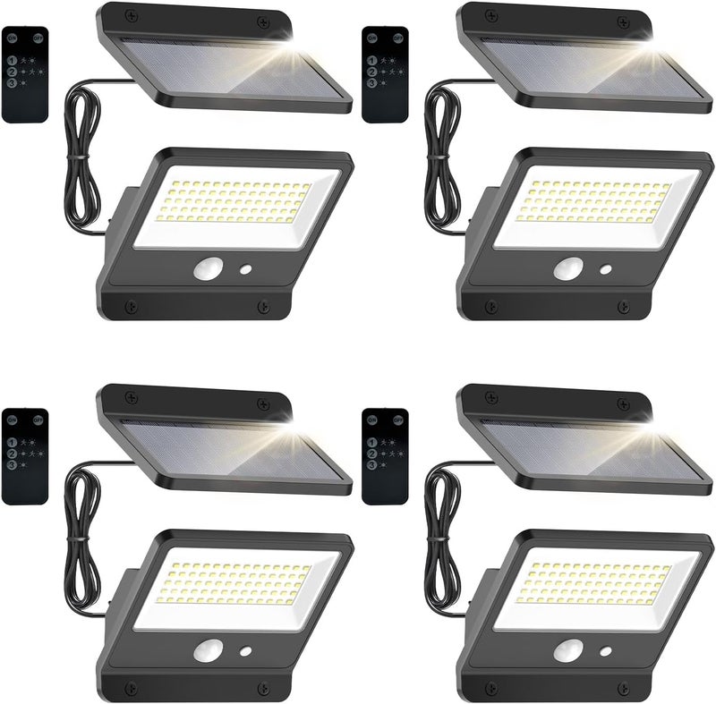 Philips ضوء أمان شمسي خارجي LED 6500K، ضوء فيض شمسي مزود بمستشعر حركة PIR، تحكم عن بعد مع كابل بطول 16 قدم، مقاوم للماء IP65، 3 أوضاع (4) - Image 1